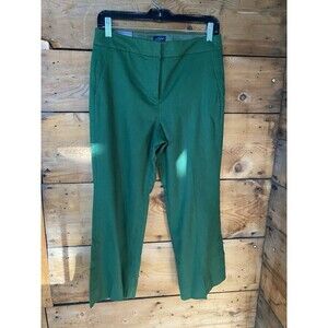 J. Crew Kelsey Pant Women’s 6P Green Flare Cropped Linen Blend
